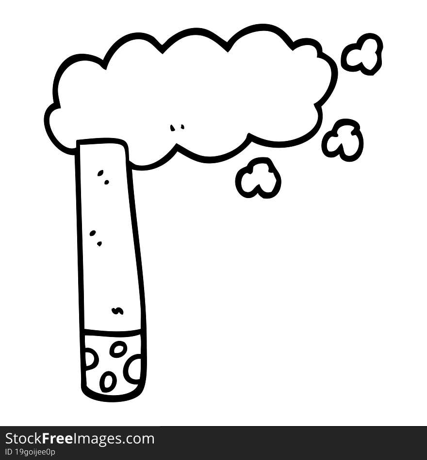 black and white cartoon cigarette