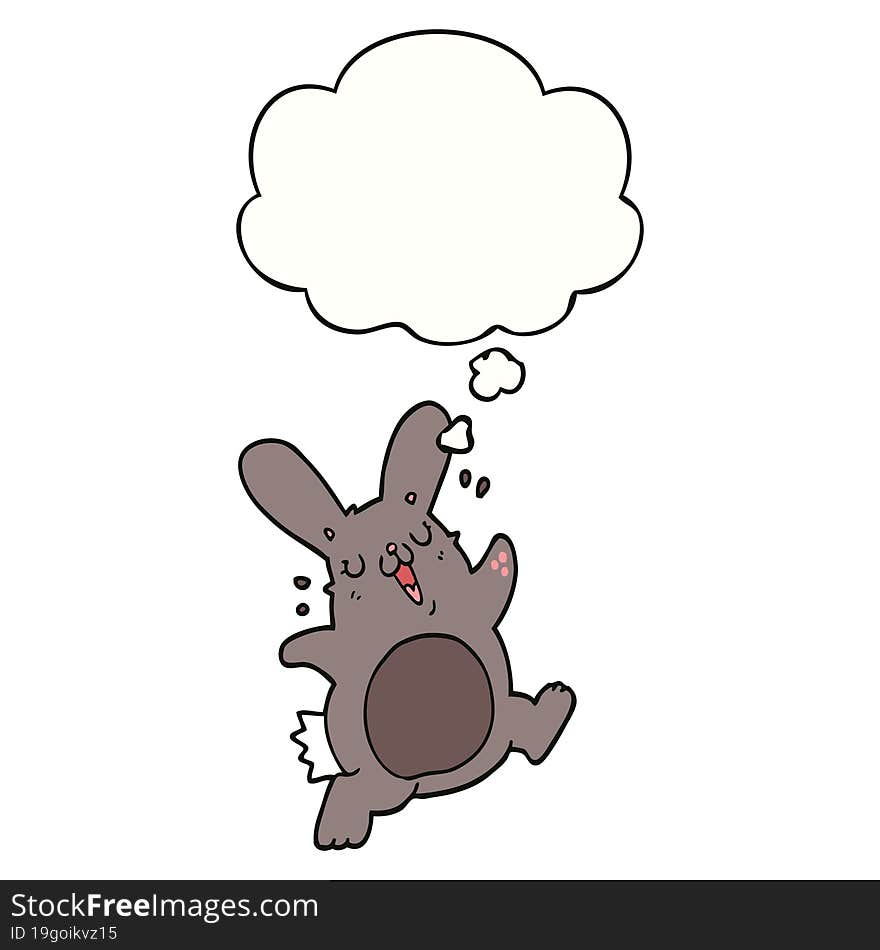 cartoon rabbit with thought bubble. cartoon rabbit with thought bubble