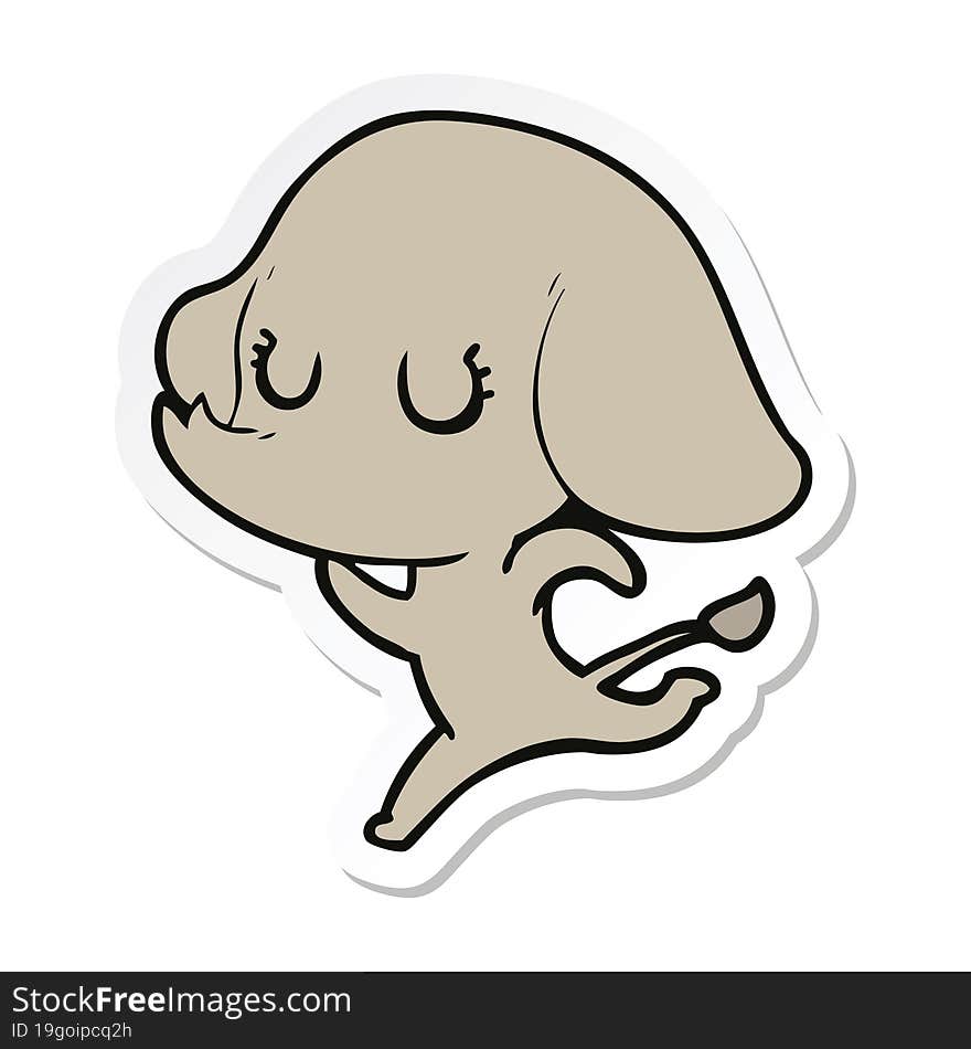 sticker of a cute cartoon elephant