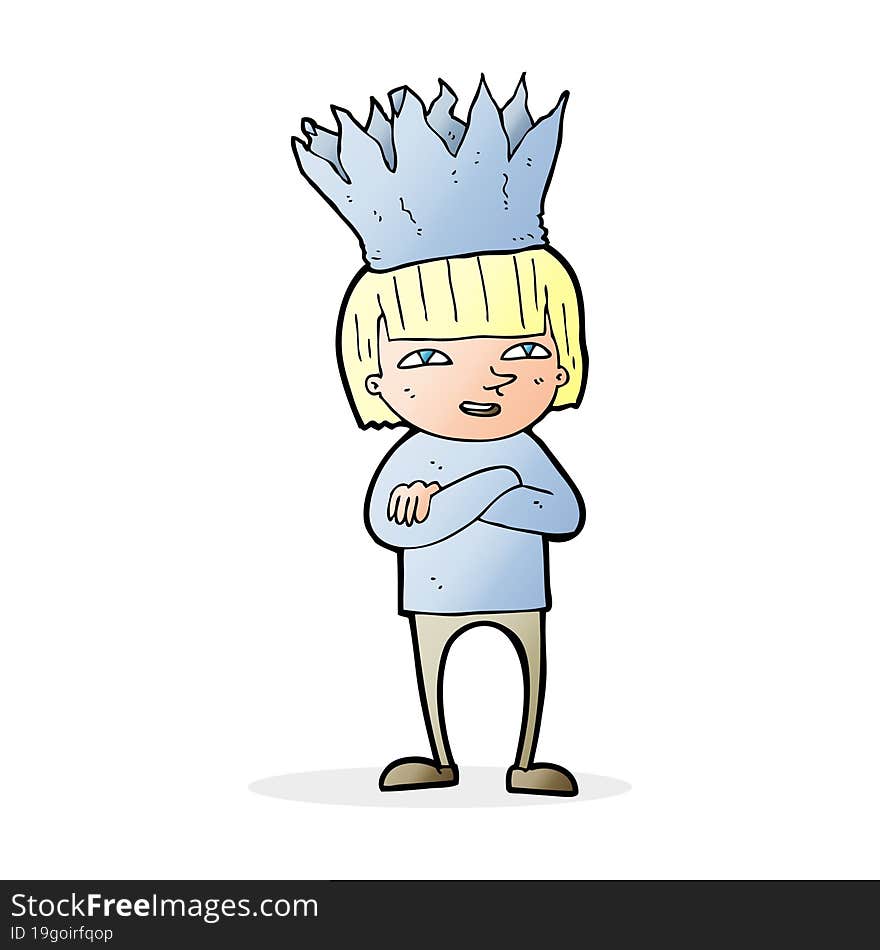 cartoon person wearing paper crown