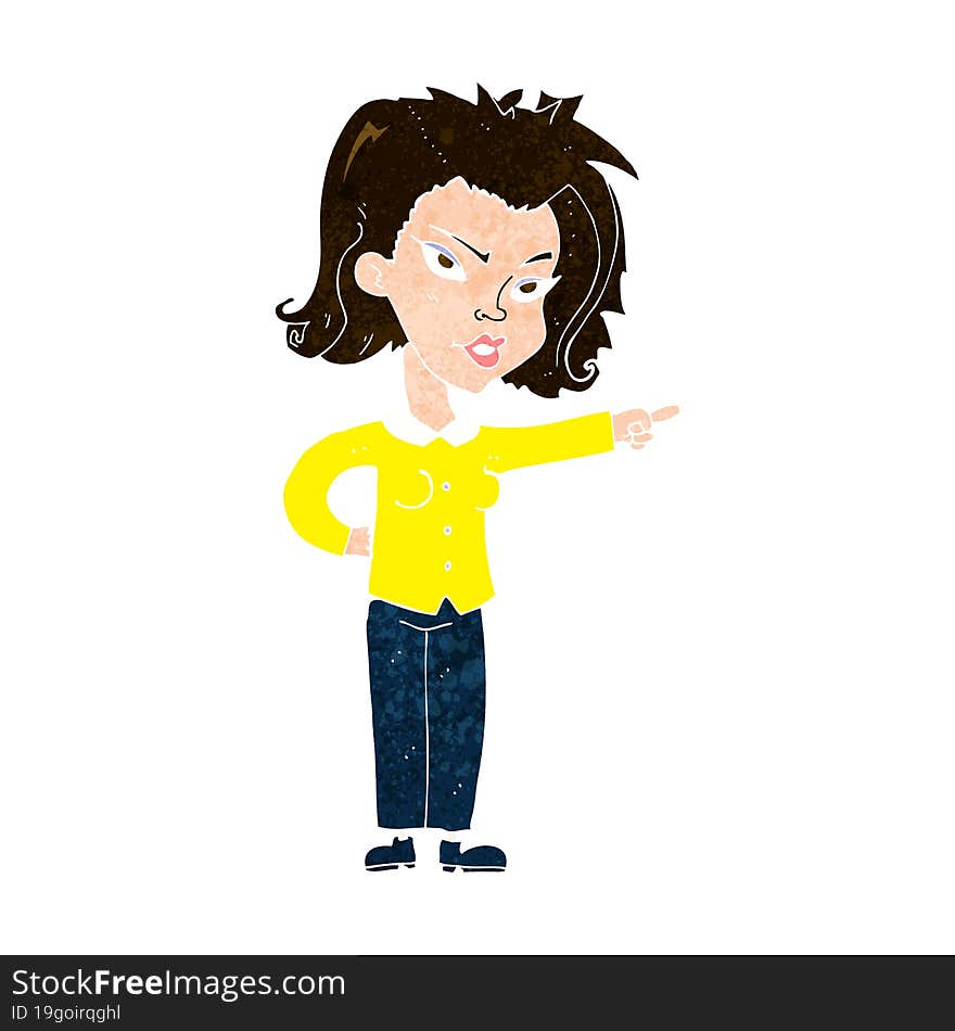 cartoon woman pointing