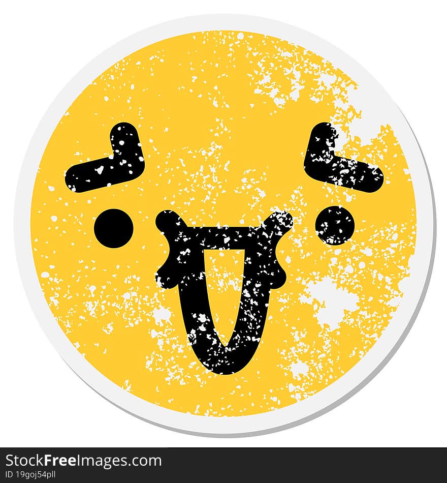 nervous laughter circular sticker