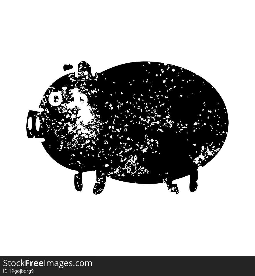 distressed symbol fat pig