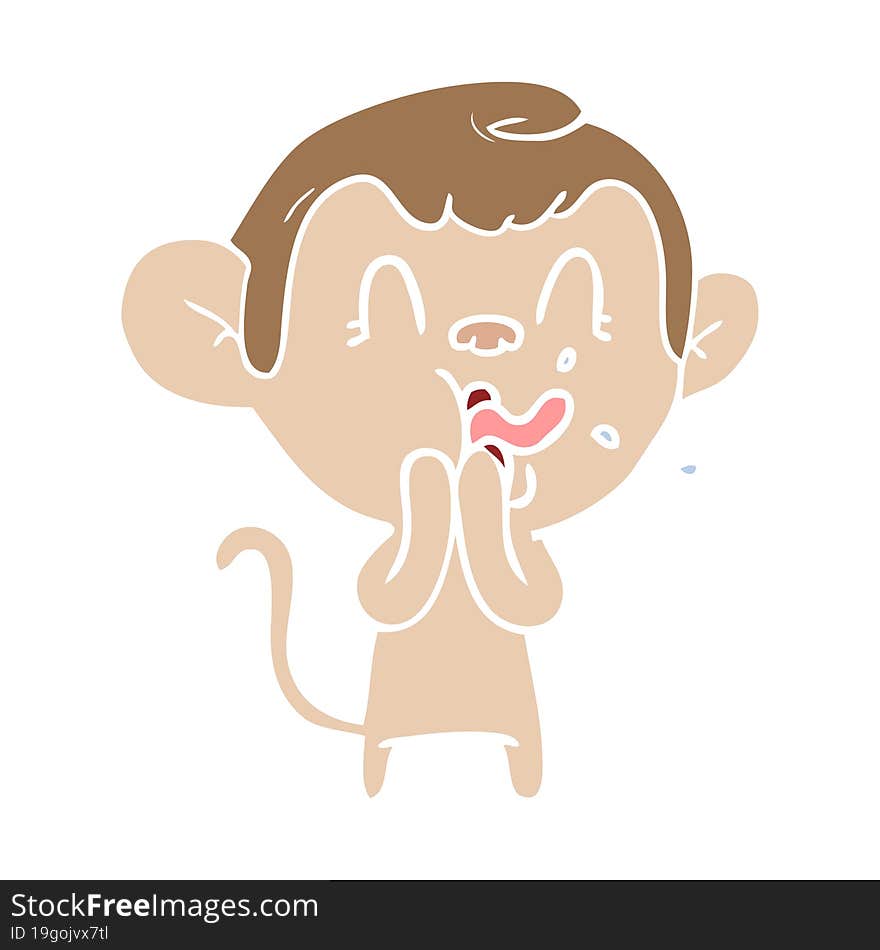 crazy flat color style cartoon monkey