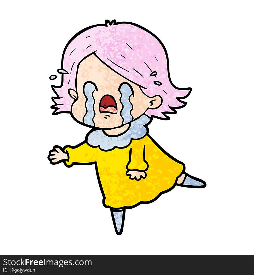 cartoon woman crying. cartoon woman crying