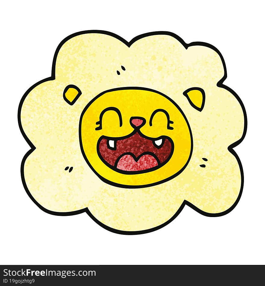 cartoon doodle happy lion