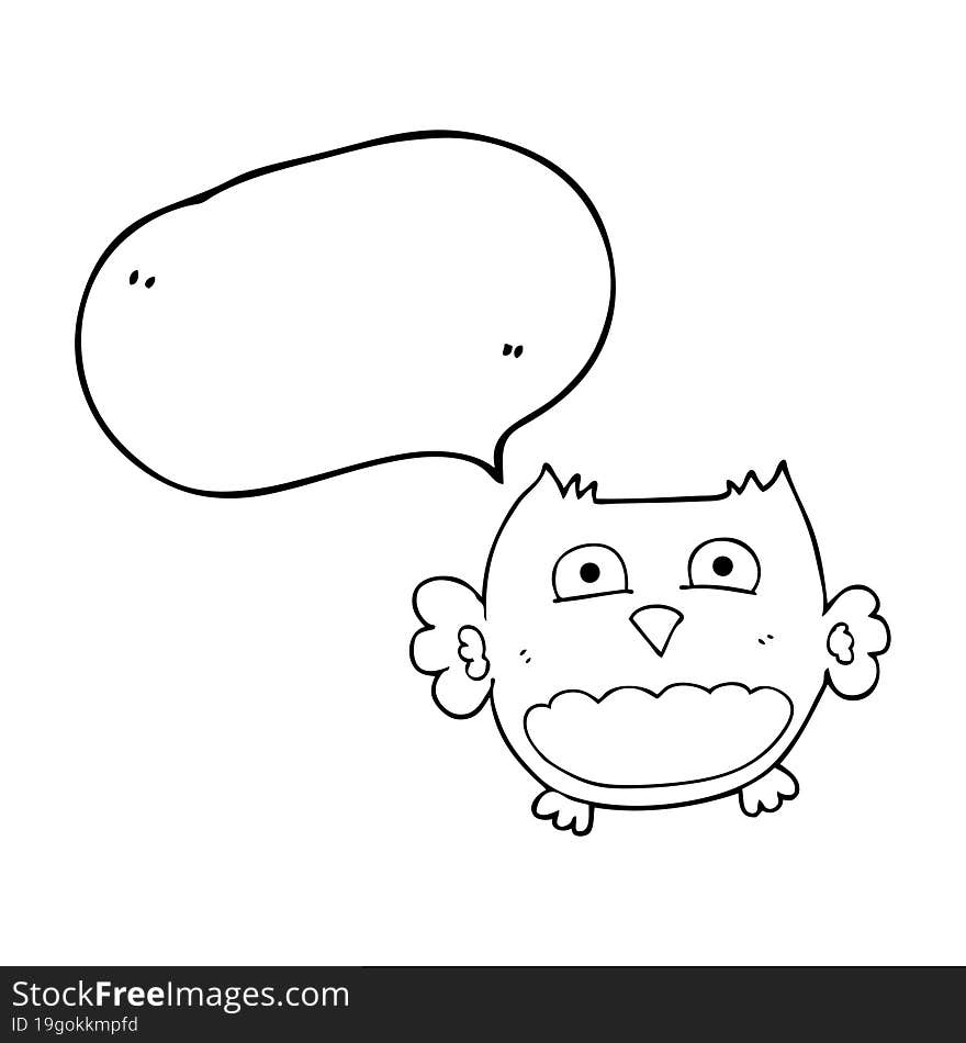 speech bubble cartoon owl