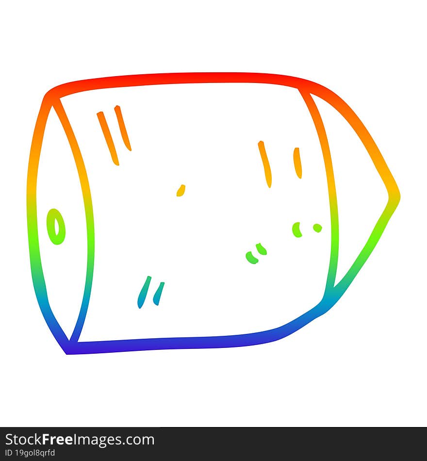 rainbow gradient line drawing cartoon big bullet