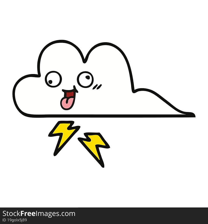 cute cartoon of a storm cloud. cute cartoon of a storm cloud