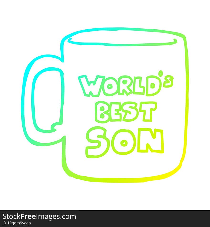 Cold Gradient Line Drawing Worlds Best Son Mug