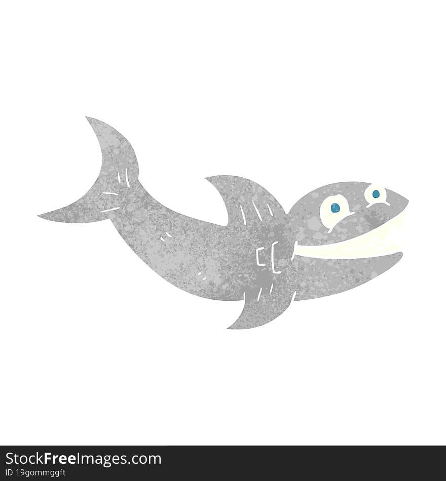 retro cartoon shark