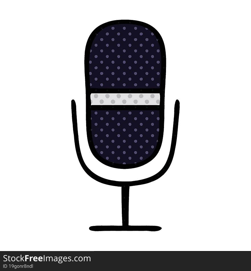 comic book style cartoon of a radio microphone