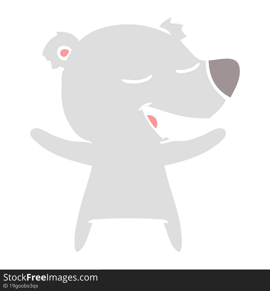 flat color style cartoon bear