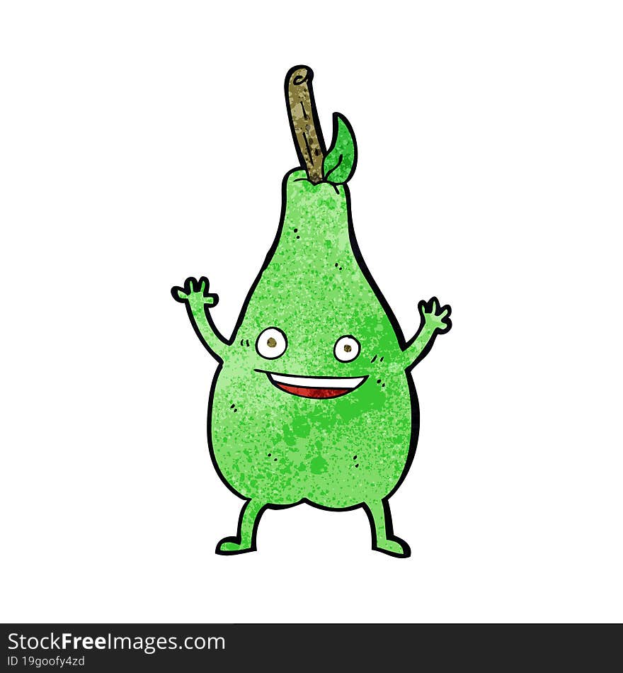 cartoon happy pear