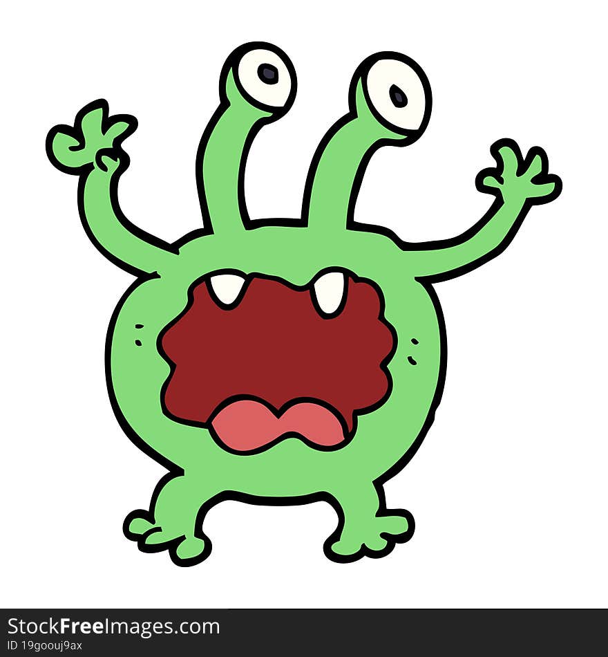 cartoon doodle monster