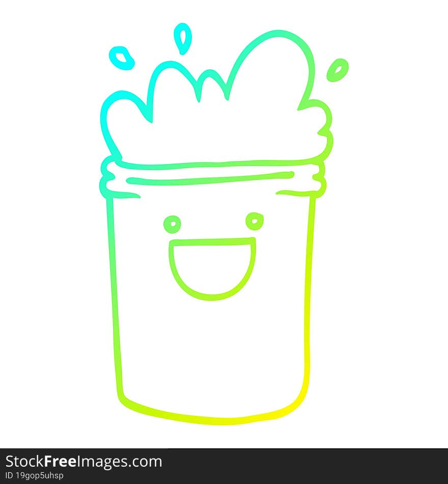 cold gradient line drawing cartoon happy drinks