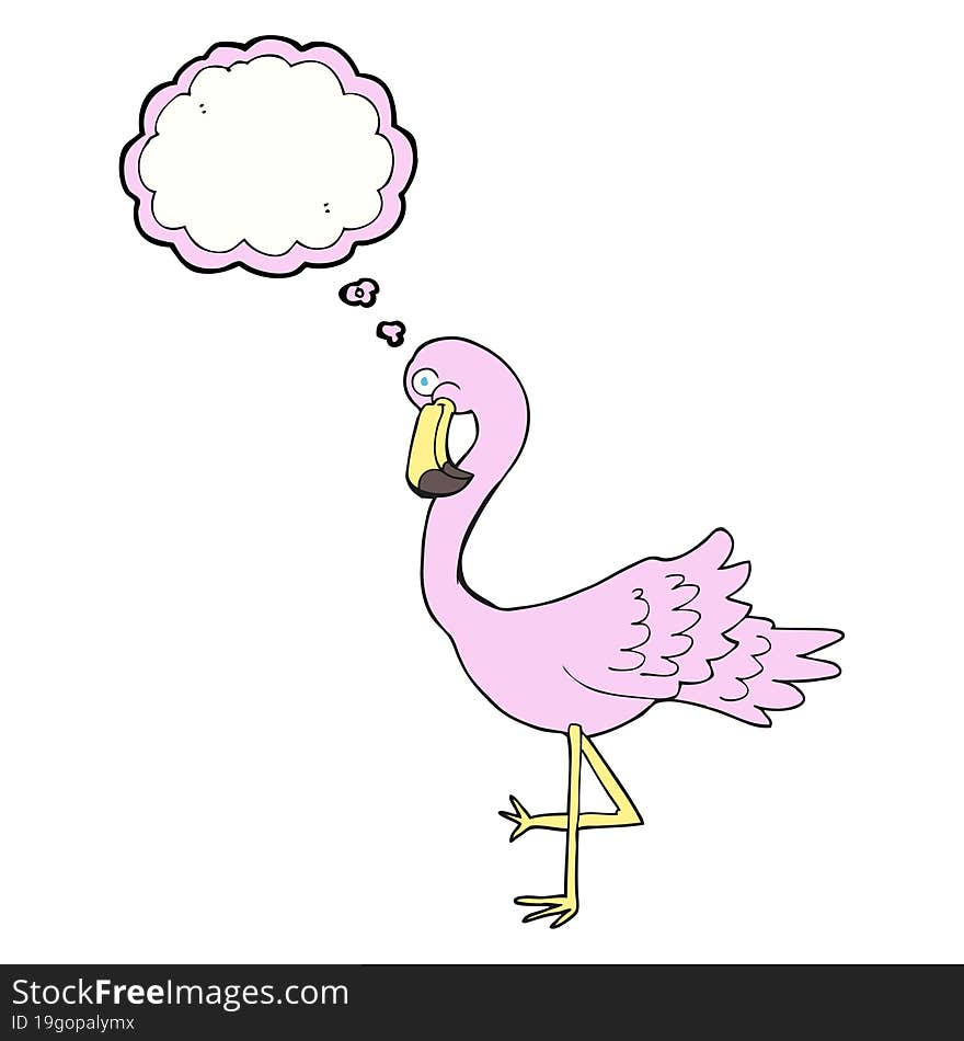 thought bubble cartoon flamingo