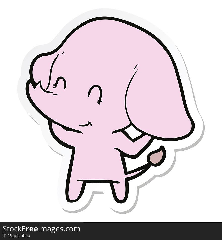 sticker of a cute cartoon elephant