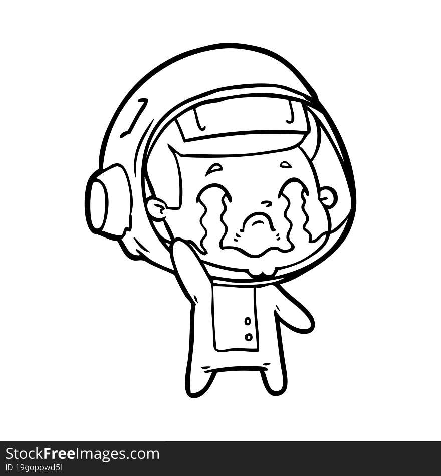 cartoon crying astronaut. cartoon crying astronaut