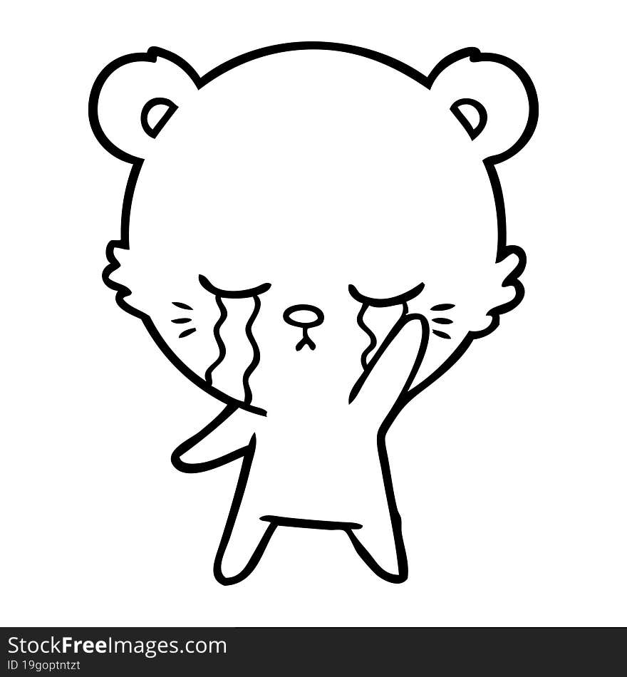 crying cartoon polarbear. crying cartoon polarbear