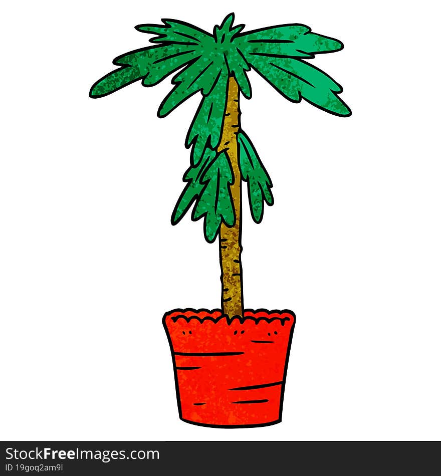 textured cartoon doodle of a house plant