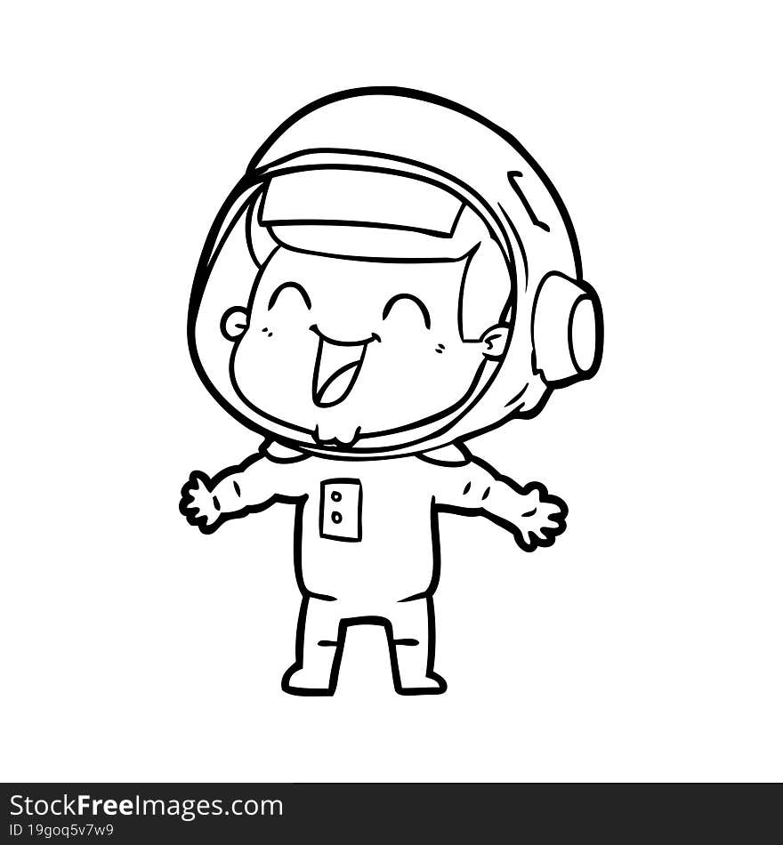 happy cartoon astronaut. happy cartoon astronaut