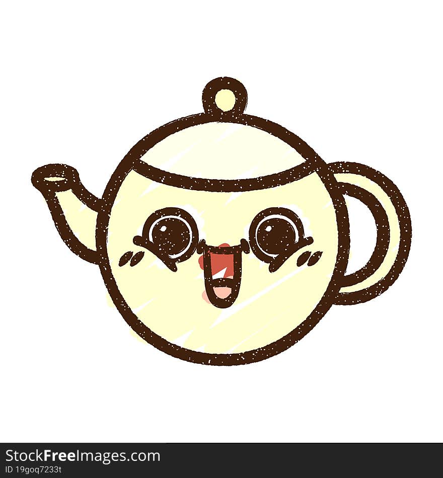 Happy Teapot Chalk Drawing