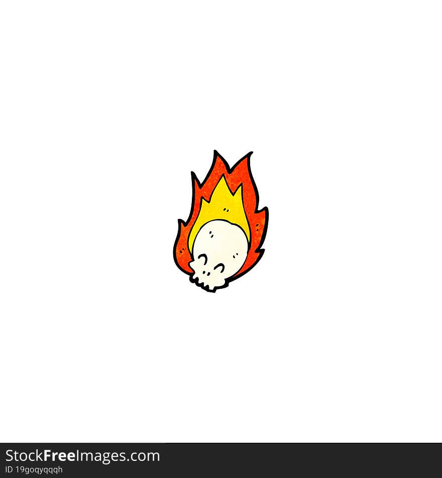 flaming skull cartoon