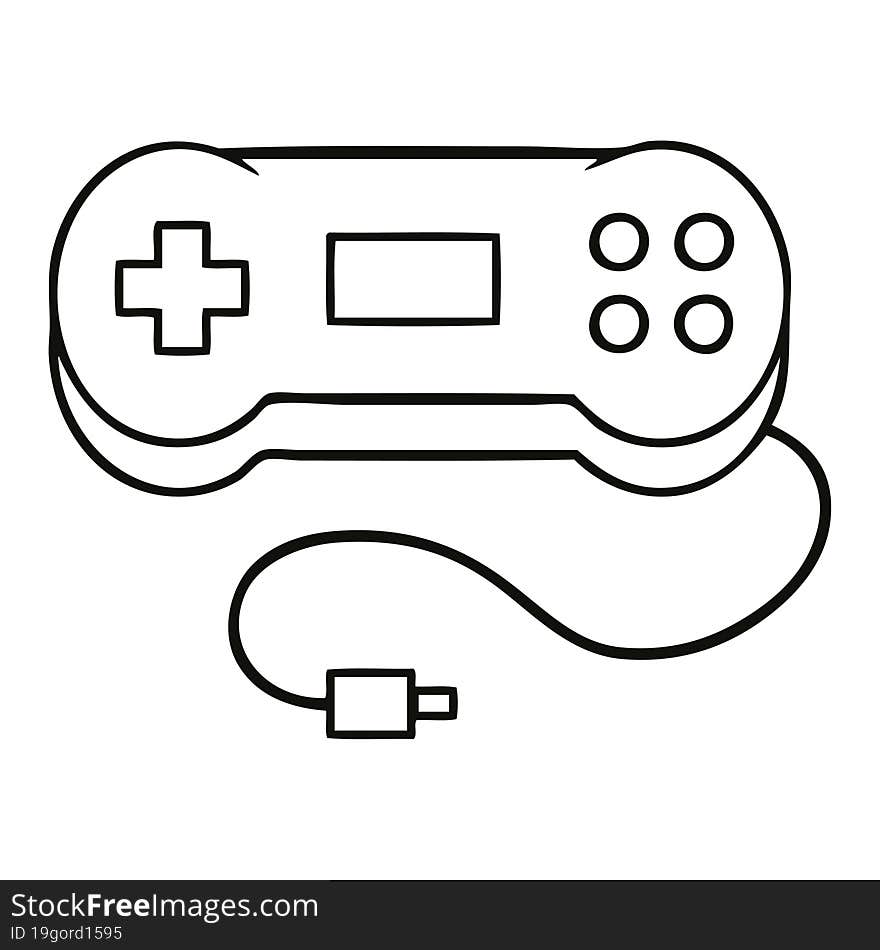 line drawing cartoon game controller