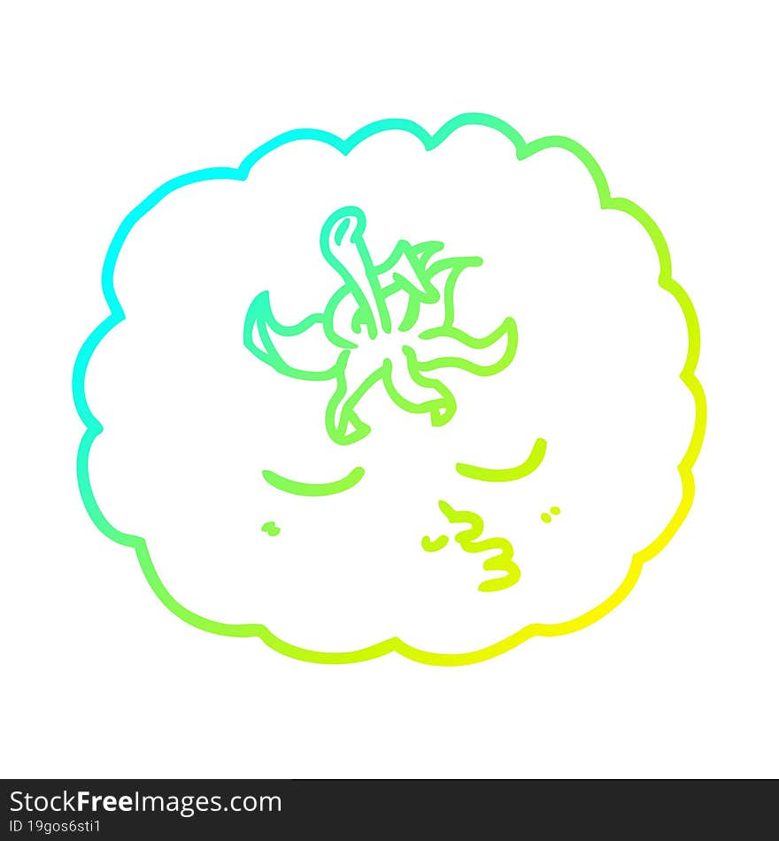 cold gradient line drawing of a cartoon tomato