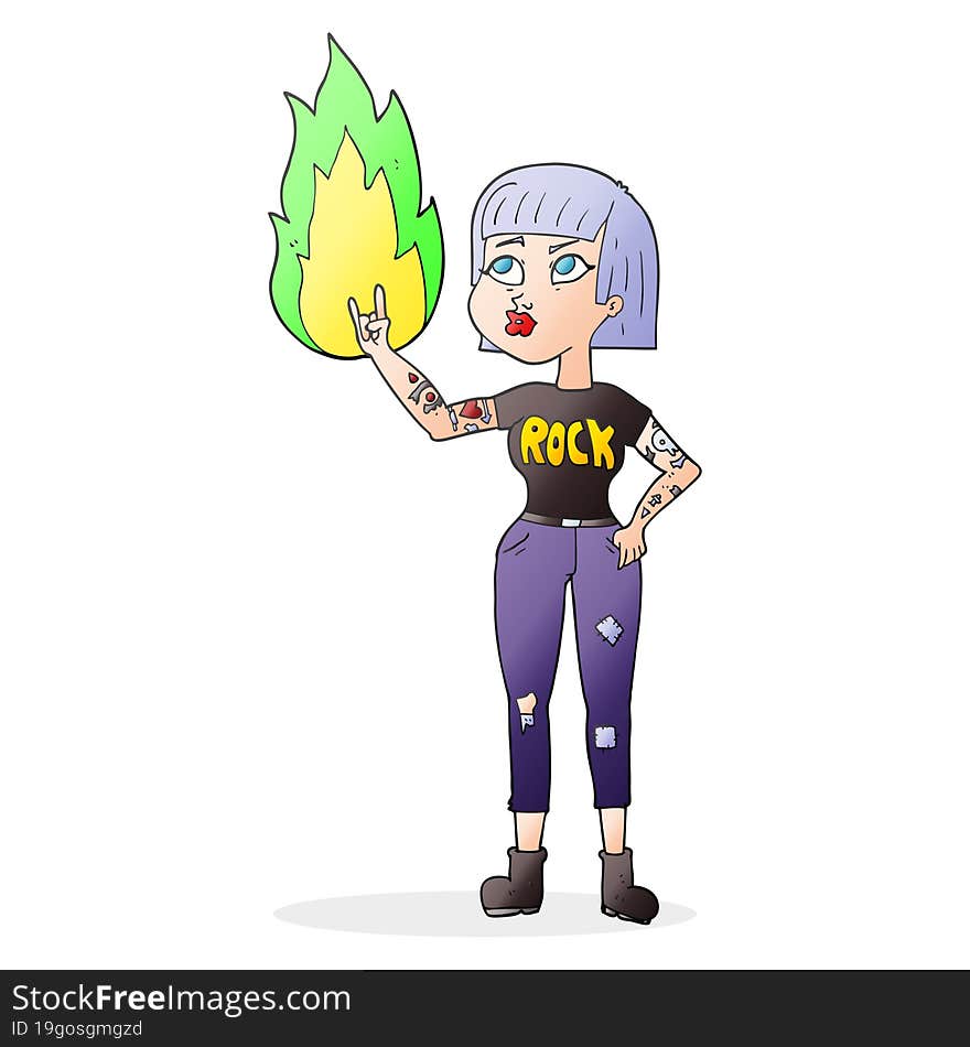 cartoon rock girl