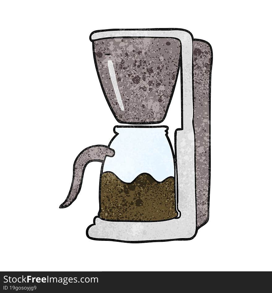 freehand textured cartoon coffee maker