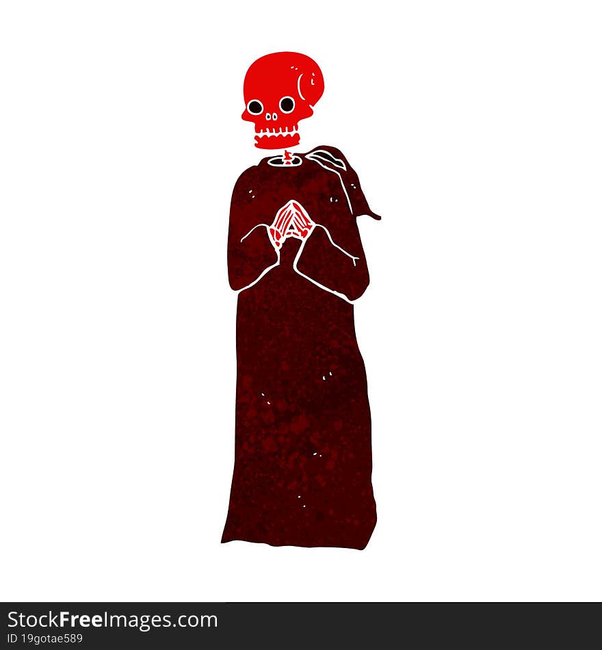 Cartoon Spooky Skeleton In Robe