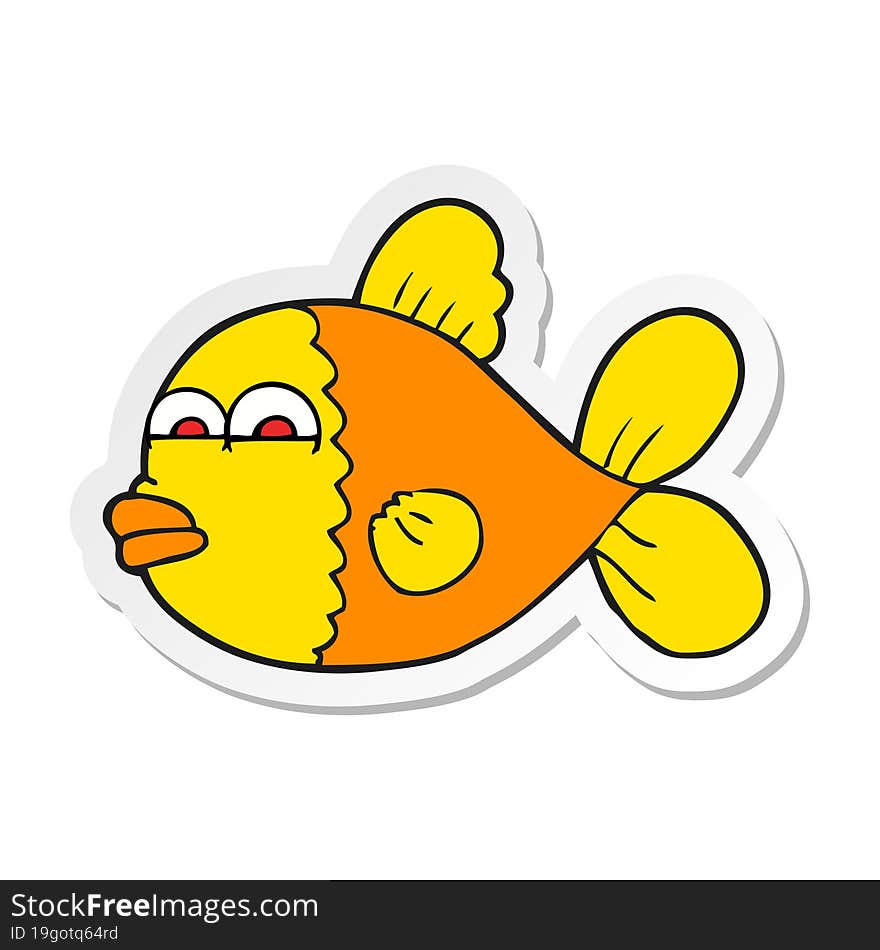 Sticker Of A Cartoon Fish