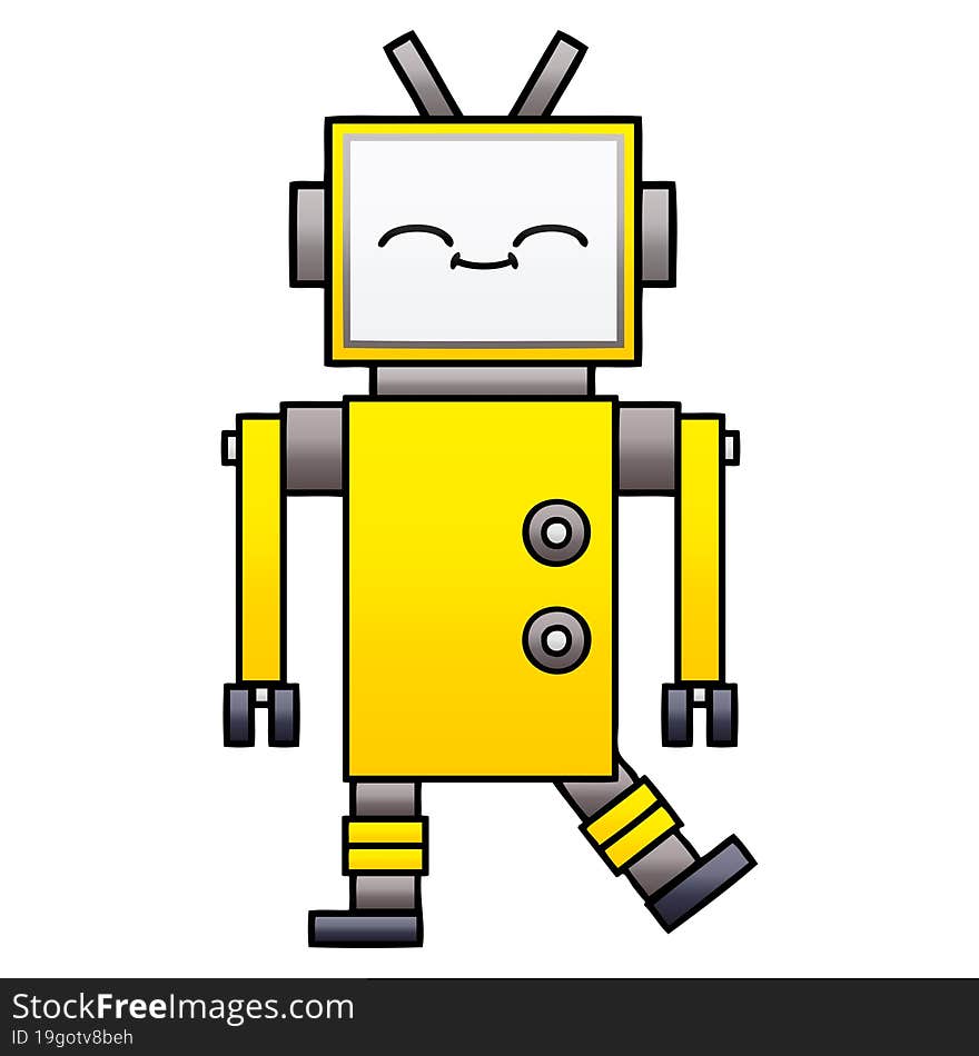 Gradient Shaded Cartoon Robot