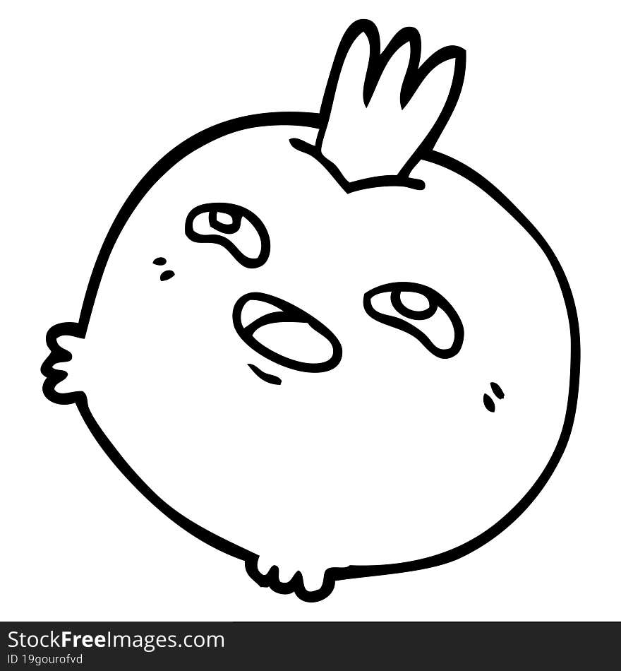 line drawing cartoon happy root vegetable