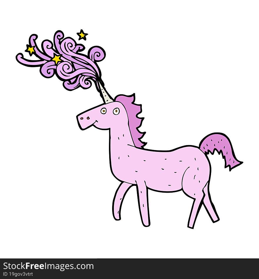 cartoon magical unicorn