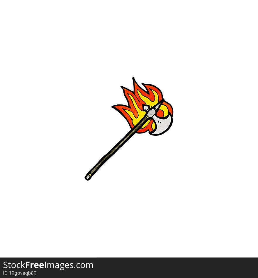 flaming axe cartoon