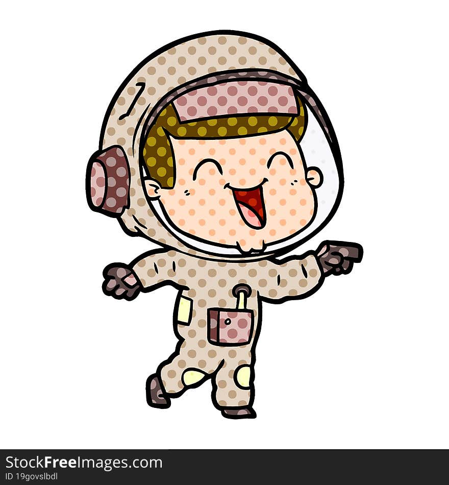 happy cartoon astronaut. happy cartoon astronaut