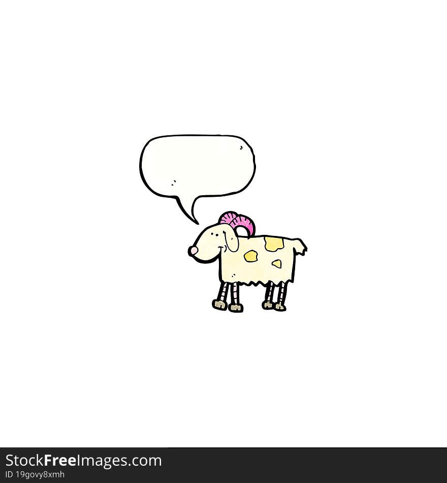 Cartoon Goat With Thought Bubble