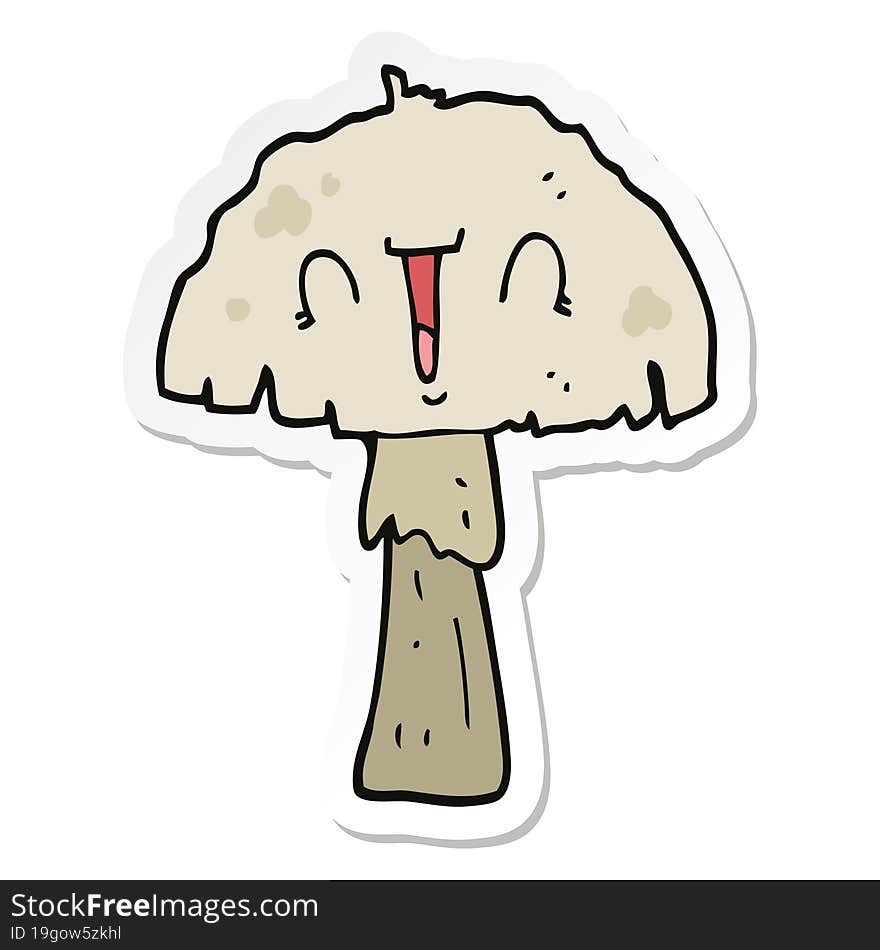 sticker of a cartoon mushroom