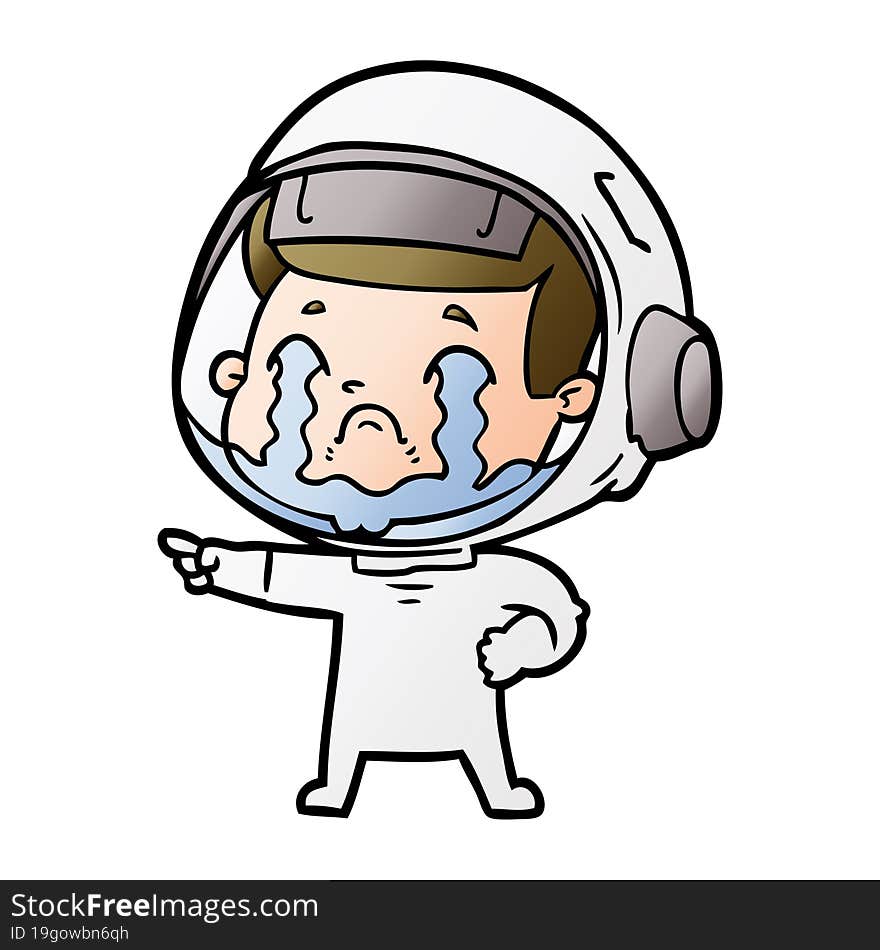 cartoon crying astronaut. cartoon crying astronaut