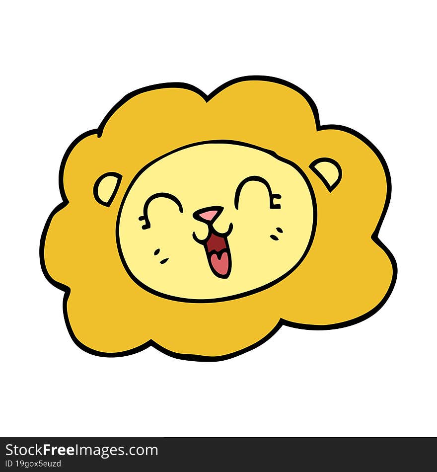 cartoon doodle lion