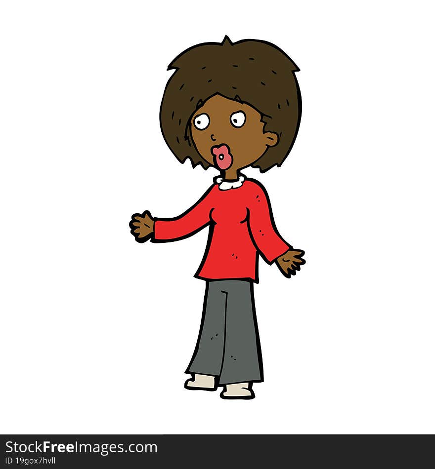 cartoon surprised woman