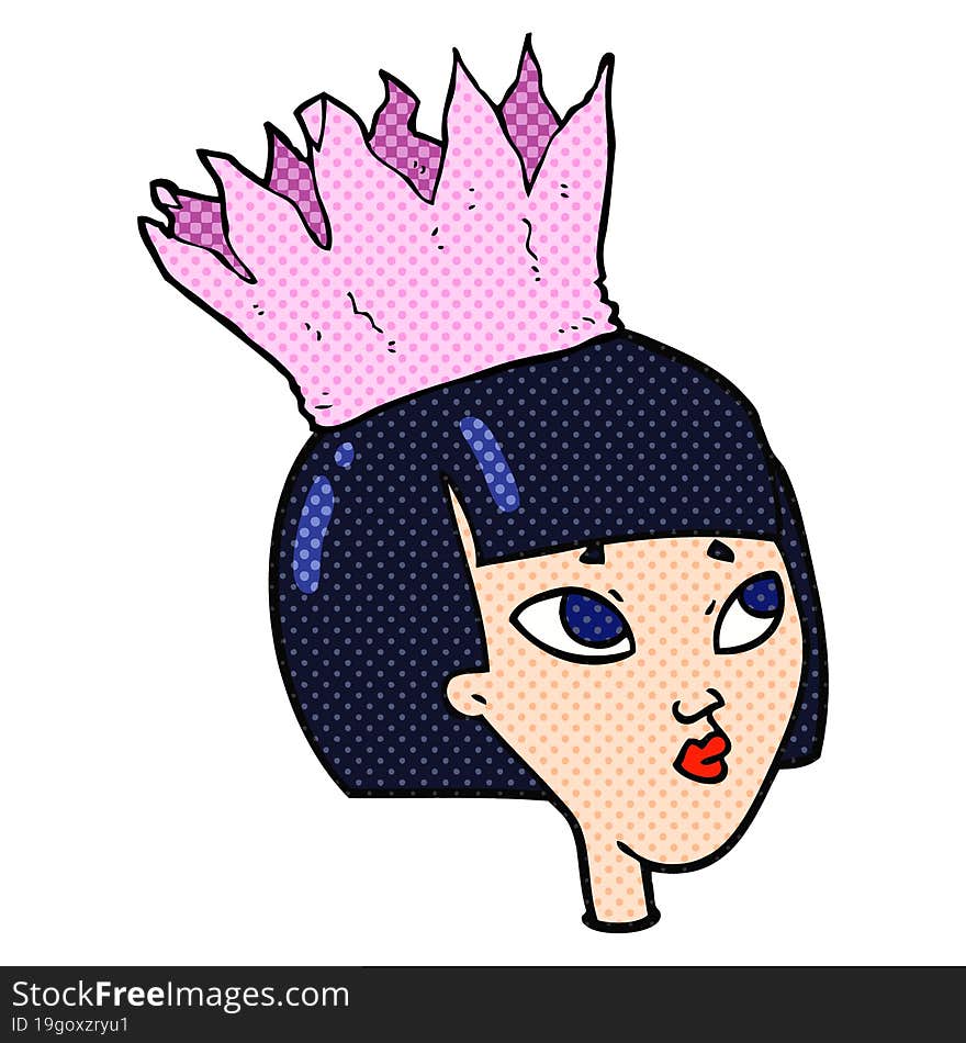 cartoon woman wearing paper crown