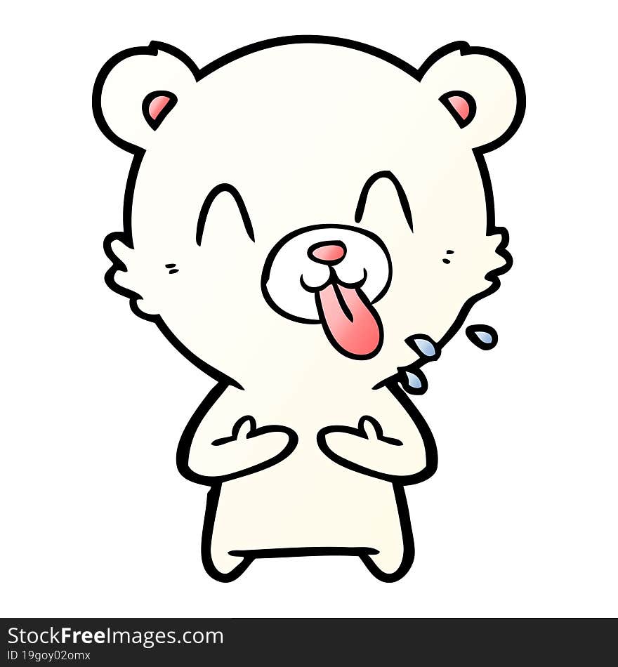 rude cartoon polar bear sticking out tongue. rude cartoon polar bear sticking out tongue