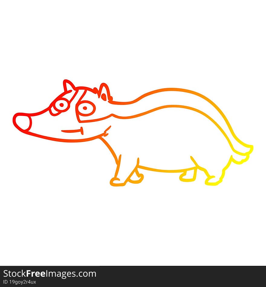 warm gradient line drawing cartoon friendly badger