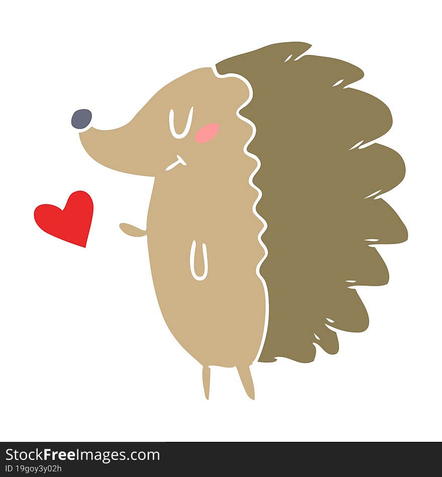 cute flat color style cartoon hedgehog