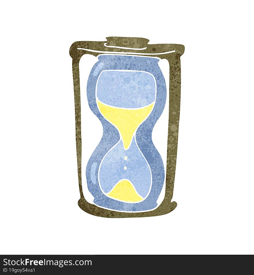 retro cartoon hourglass