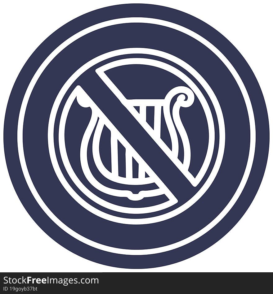 no music circular icon